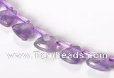 CNA21 8mm faceted triangle A- grade natural amethyst beads