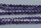CNA250 15.5 inches 4mm faceted round natural amethyst beads