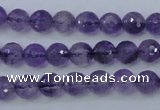 CNA252 15.5 inches 8mm faceted round natural amethyst beads