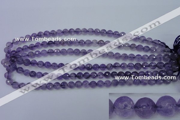 CNA252 15.5 inches 8mm faceted round natural amethyst beads