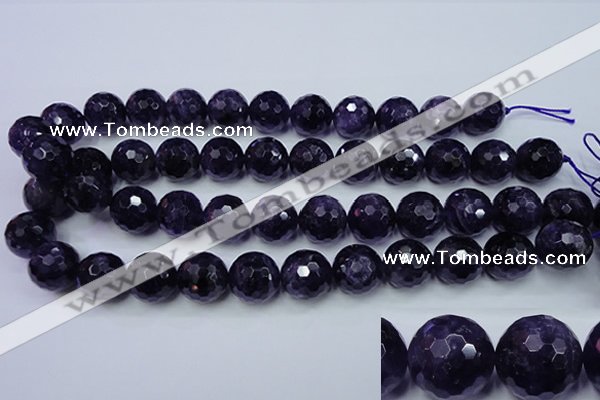 CNA256 15.5 inches 16mm faceted round natural amethyst beads