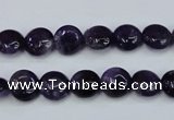 CNA267 15.5 inches 10mm flat round natural amethyst beads wholesale