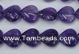 CNA283 15.5 inches 14*14mm heart natural amethyst beads wholesale