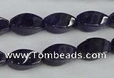 CNA291 15.5 inches 8*16mm twisted rice natural amethyst beads