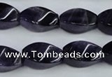 CNA293 15.5 inches 10*20mm twisted rice natural amethyst beads