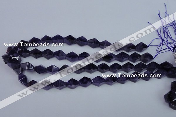 CNA295 15.5 inches 10*16mm pyramid natural amethyst beads