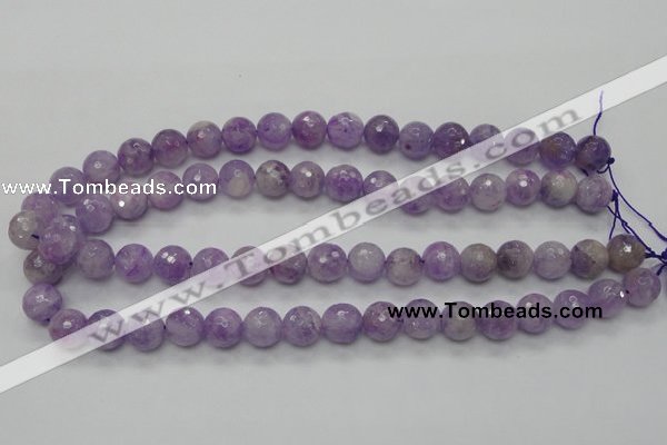 CNA312 15.5 inches 12mm faceted round natural lavender amethyst beads