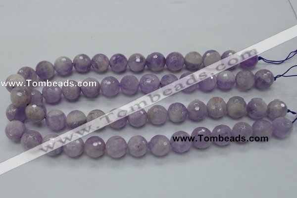 CNA313 15.5 inches 14mm faceted round natural lavender amethyst beads