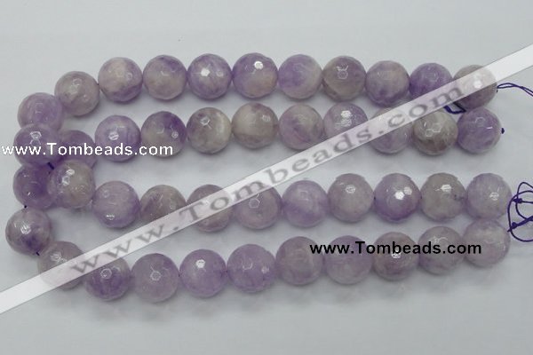 CNA314 15.5 inches 18mm faceted round natural lavender amethyst beads