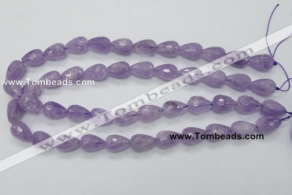 CNA318 15.5 inches 12*16mm faceted teardrop natural lavender amethyst beads