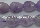 CNA319 15.5 inches 15*20mm faceted teardrop natural lavender amethyst beads