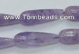 CNA320 15.5 inches 10*30mm faceted teardrop natural lavender amethyst beads