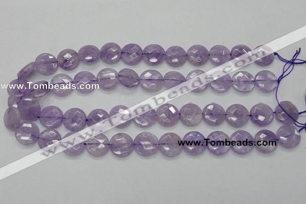 CNA324 15.5 inches 16mm faceted coin natural lavender amethyst beads