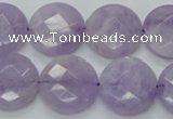 CNA325 15.5 inches 20mm faceted coin natural lavender amethyst beads