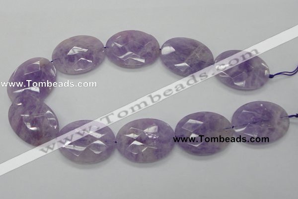 CNA336 15.5 inches 30*40mm faceted oval natural lavender amethyst beads