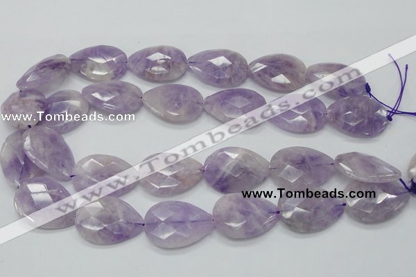 CNA337 22*30mm faceted teardrop natural lavender amethyst beads