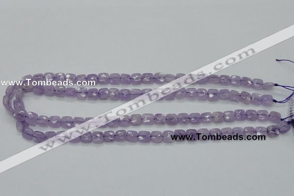 CNA339 15.5 inches 8*8mm faceted square natural lavender amethyst beads