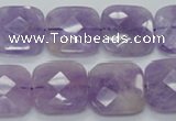 CNA341 15.5 inches 20*20mm faceted square natural lavender amethyst beads