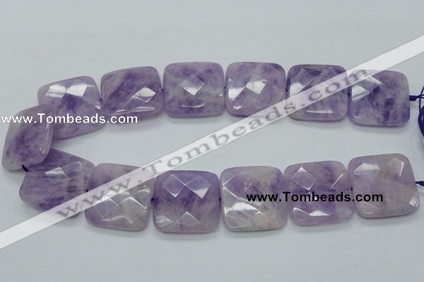 CNA342 15.5 inches 30*30mm faceted square natural lavender amethyst beads