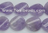 CNA343 15.5 inches 20mm twisted coin natural lavender amethyst beads