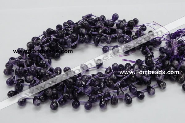 CNA37 15.5 inches 8*12mm teardrop grade A natural amethyst beads