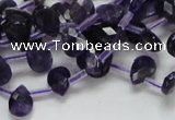 CNA38 15.5 inches 7*10mm faceted briolette grade A natural amethyst beads