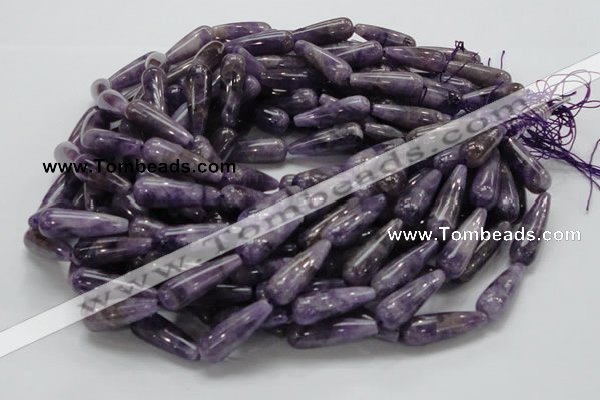 CNA41 15.5 inches 10*30mm teardrop grade AB natural amethyst beads