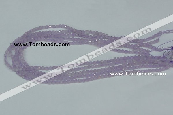 CNA420 15.5 inches 4mm faceted round natural lavender amethyst beads