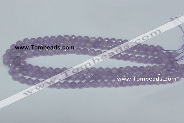 CNA422 15.5 inches 8mm faceted round natural lavender amethyst beads