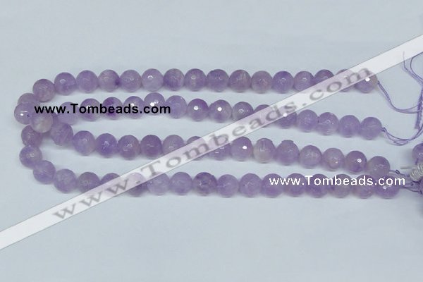 CNA424 15.5 inches 12mm faceted round natural lavender amethyst beads