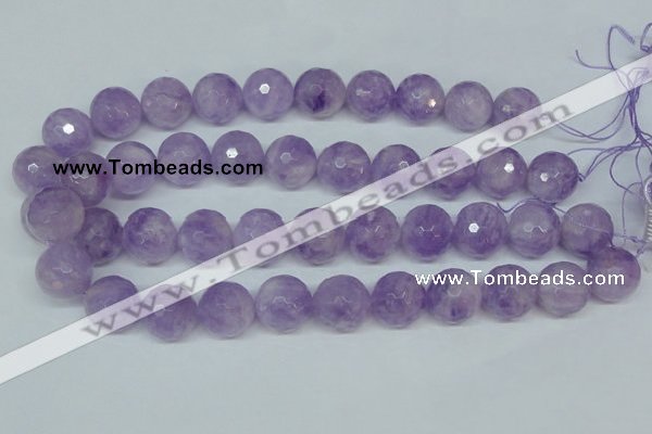 CNA426 15.5 inches 18mm faceted round natural lavender amethyst beads