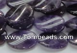 CNA43 15.5 inches 15*20mm twisted oval grade A natural amethyst beads