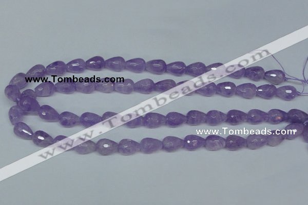 CNA430 10*14mm faceted teardrop natural lavender amethyst beads