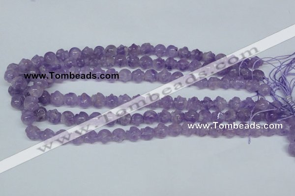 CNA432 15.5 inches 10*10mm skull shape natural lavender amethyst beads