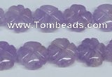 CNA435 15.5 inches 15mm carved flower natural lavender amethyst beads