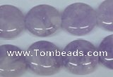 CNA436 15.5 inches 20mm flat round natural lavender amethyst beads