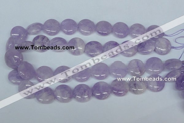 CNA436 15.5 inches 20mm flat round natural lavender amethyst beads