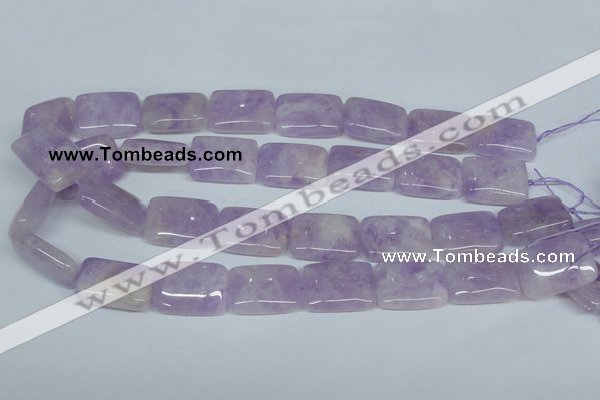 CNA442 15.5 inches 18*25mm rectangle natural lavender amethyst beads