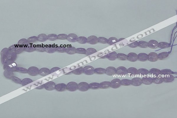 CNA454 15.5 inches 10*12mm faceted oval natural lavender amethyst beads