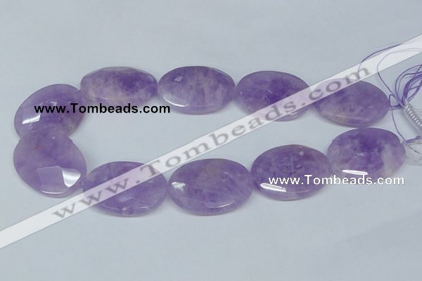 CNA461 15.5 inches 30*40mm faceted oval natural lavender amethyst beads