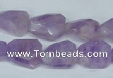 CNA462 15*20mm faceted & twisted rectangle natural lavender amethyst beads