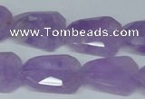 CNA463 18*25mm faceted & twisted rectangle natural lavender amethyst beads