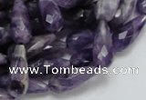 CNA47 15.5 inches 8*20mm faceted teadrop grade AB natural amethyst beads