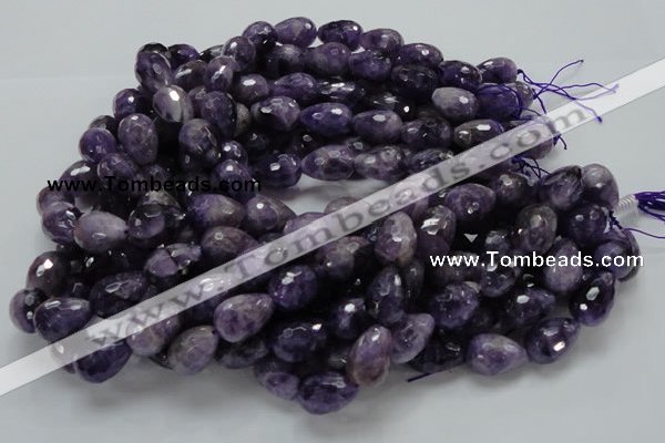 CNA48 15.5 inches 13*18mm faceted teadrop grade AB natural amethyst beads