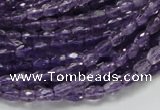 CNA49 15.5 inches 4*6mm faceted rice grade A natural amethyst beads