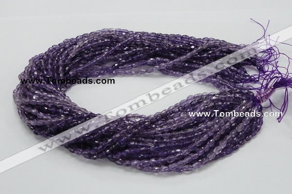 CNA49 15.5 inches 4*6mm faceted rice grade A natural amethyst beads