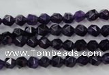 CNA501 15 inches 6mm faceted nuggets amethyst gemstone beads