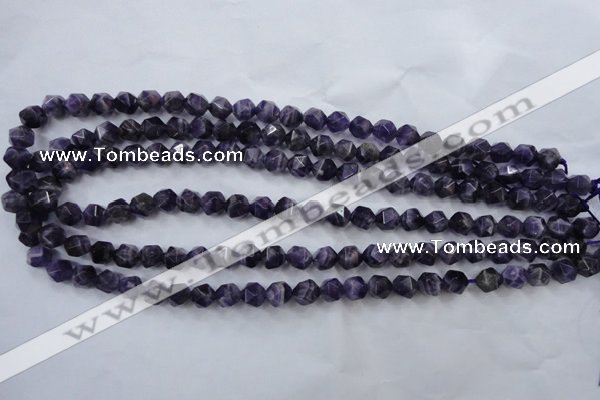CNA502 15 inches 8mm faceted nuggets amethyst gemstone beads