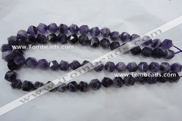 CNA503 15 inches 10mm faceted nuggets amethyst gemstone beads