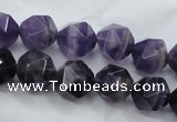 CNA504 15 inches 12mm faceted nuggets amethyst gemstone beads